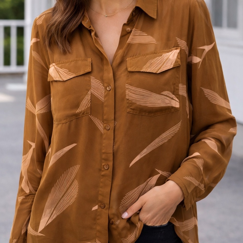 Caramel Patterned Women's Top